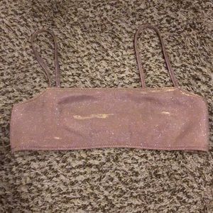 PacSun sparkly pink bikini top